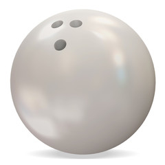 3d White Bowling Ball on white background
