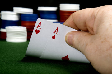 Pair of Aces at Poker