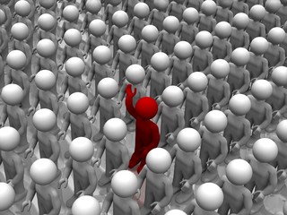 Un humain parmi la foule