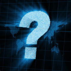Abstract Background of Question Mark with Glowing Rays