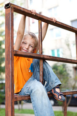 Obraz premium portrait of cute kid with blue eyes