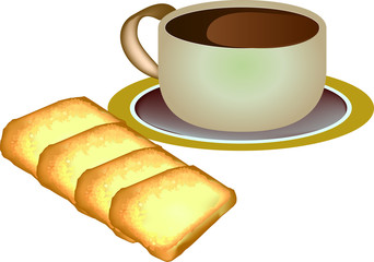 fette biscottate e tazza