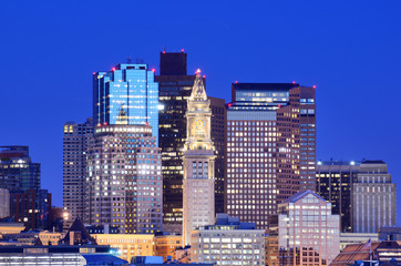 Boston Financial District Skyline - obrazy, fototapety, plakaty