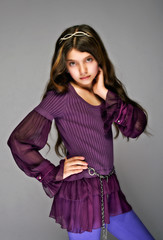 Young, beautiful girl with long, flowing hair with tiara, with h