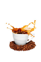 cup of coffee with a splash