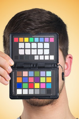 color checker on face