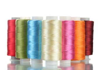 bright bobbin thread isolated on white.