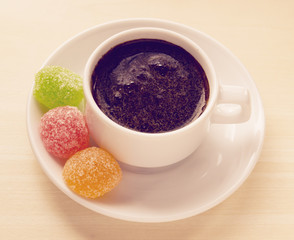 white cup of coffee on the table