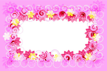 Fototapeta na wymiar Pink romantic Card flowers, vector abstraction