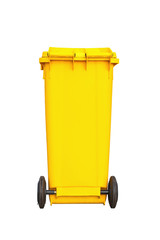 Large yellow garbage bin