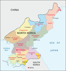 Fototapeta premium Nordkorea Verwaltungsgliederung