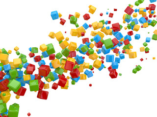 colorful cubes abstract background 3d render