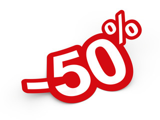 Percent sticker 3d render illustration