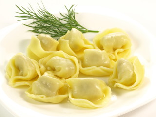 Homemade dumplings, isolated