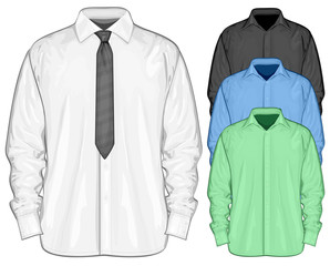 Vector illustration of dress shirt (button-down) with neckties
