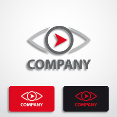 Stylized logo with eye and arrow # Vector