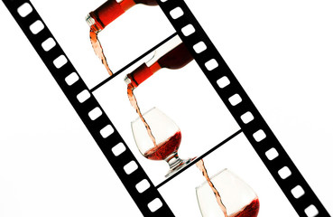 Film strip with wine snap shots
