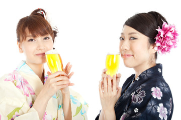 Beautiful kimono women