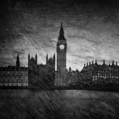 Gloomy textured image of Houses of Parliament in London