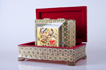 Small opened jewelry box