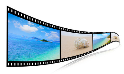 3D film strip images, sea and sky.