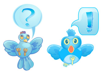 tweet bird with bubble  text