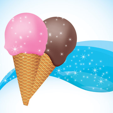 vector ice cream on an abstract background