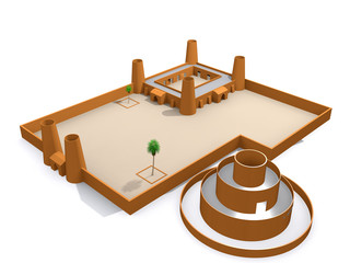 3d home with sorrounded big wall arabic design willa