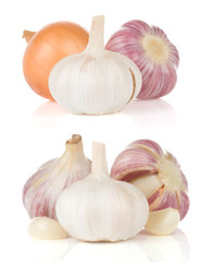 garlics spices isolated on white