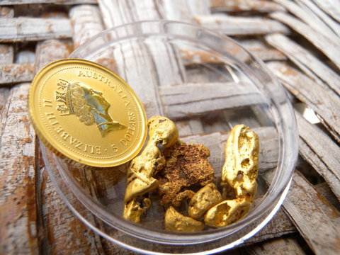pépites d'or & monnaie