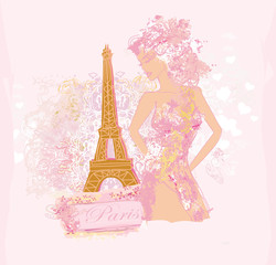 Naklejka na ściany i meble piękne kobiety zakupy w Paryżu
