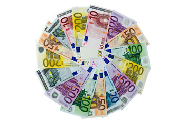 Geldscheine als Kreisdiagramm