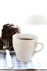 Coffee and chocolate muffin