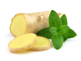 Ginger root with mint