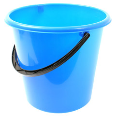 One empty bucket on white background
