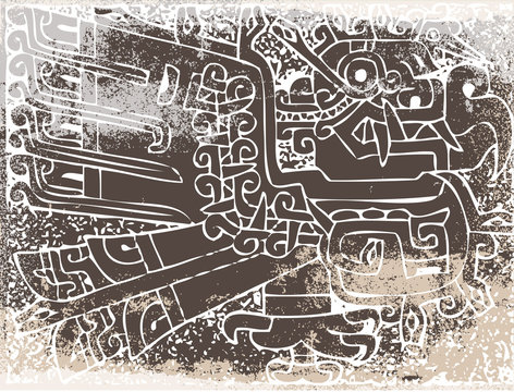 Grunge inca icon. Vector illustration