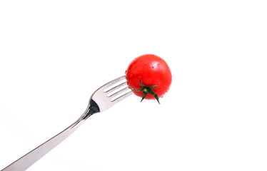 Tomato on a fork