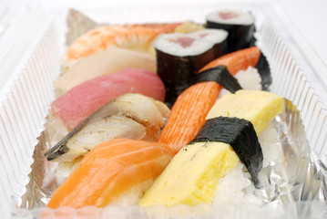 Sushi in plastic box , Food for take home