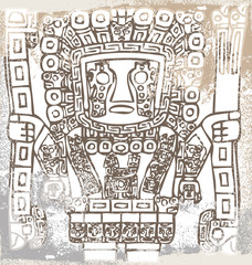 Grunge inca icon. Vector illustration - 40846644