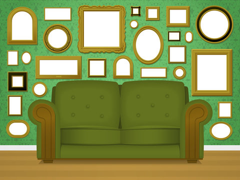 livingroom wallpaper couch frame