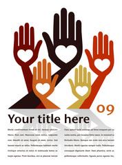 Helpful hands with copy space vector.