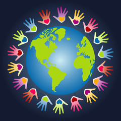 Colorful world peace and unity vector.