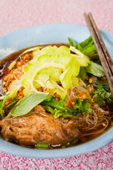 Chicken noodle thai food