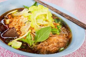 Chicken noodle thai food