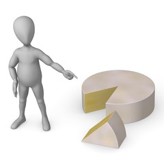 3d render of cartoon character with cheese