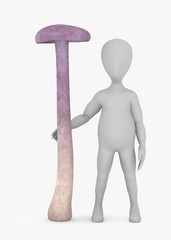 3d render of cartoon character with mushroom