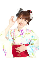 Beautiful kimono woman