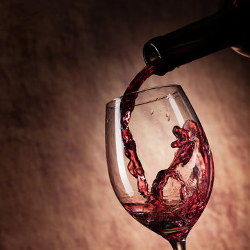 Red Wine glass and Bottle