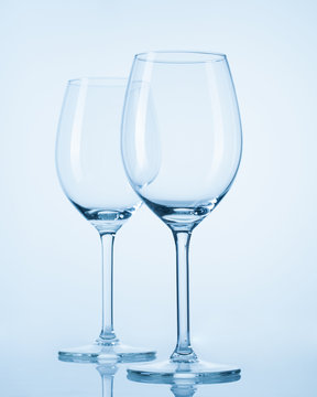 brilliant glass with a blue background