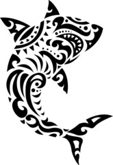 Naklejka premium Shark tribal tattoo